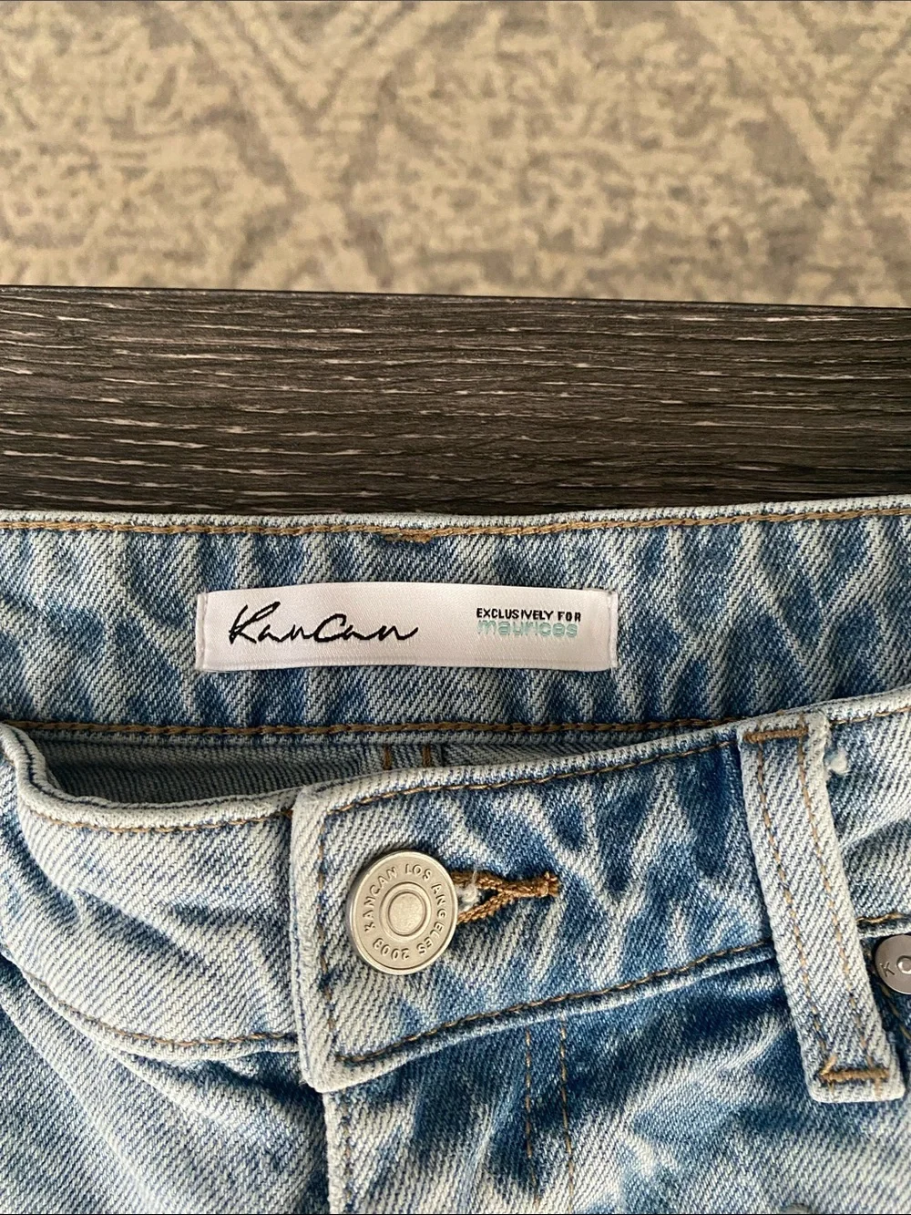 KanCan Light Blue Straight Leg Jeans with Silver Studs